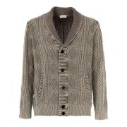 Heren V-hals Cardigan Trui Cashmere Company , Gray , Heren