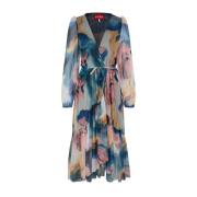 Elegante Wikkeljurk van Mesh Stof Cras , Multicolor , Dames