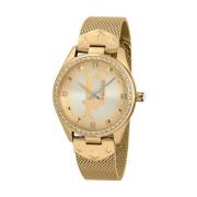 Gouden Roestvrij Stalen Kwarts Analoge Horloge Police , Yellow , Dames