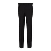 Flanellen broek met riemdetails Emporio Armani , Black , Heren