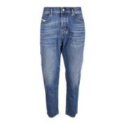 Heren Denim Blauwe Jeans Diesel , Blue , Heren