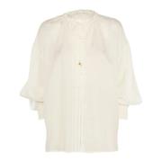 Blouse met lange mouwen en veters Patrizia Pepe , White , Dames