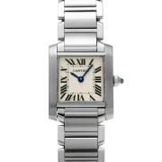 Pre-owned Stainless Steel watches Cartier Vintage , White , Dames