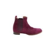 Pre-owned Leather boots Hermès Vintage , Purple , Dames