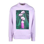 Katoenen Sweatshirt Msgm , Purple , Heren