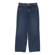 Hoge Taille Wijde Pijp Denim Jeans Amish , Blue , Dames