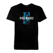 Heren T-shirt met Opvallend Detail Bikkembergs , Black , Heren