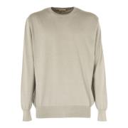 Heren Ronde Hals Lange Mouw Trui Cashmere Company , Beige , Heren