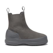 Grijze Suède Platte Schoenen met Oversized Rubberen Zool Moon Boot , G...