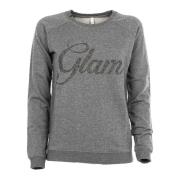 Glitter Geborduurde Dames Sweatshirt Sun68 , Gray , Dames