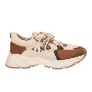 Leopard Teddy Chunky Sneaker La Strada , Brown , Dames