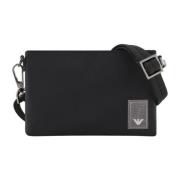 Zwarte Nylon Patch Collectie Tas Emporio Armani , Black , Heren