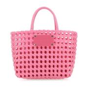 Roze PVC Handtas - 24x21x12 cm Msgm , Pink , Dames