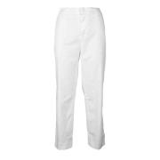 Stretch Katoen Elastaan Broek Dondup , White , Dames