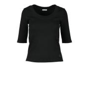 Katoen Elastaan T-shirt Moncler , Black , Dames