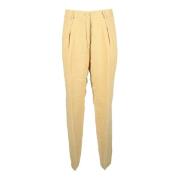 Linnen Straight Leg Broek Forte Forte , Beige , Dames