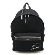 Pre-owned Canvas backpacks Saint Laurent Vintage , Black , Dames