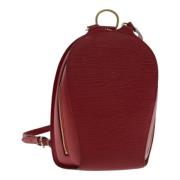 Pre-owned Leather backpacks Louis Vuitton Vintage , Red , Dames