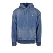 Blauwe hoodie met zak Diesel , Blue , Heren