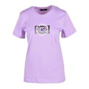 Katoenen T-shirt Diesel , Purple , Dames