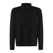 Zwarte Polo Sweater Gemaakt in Italië Ermenegildo Zegna , Black , Here...