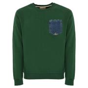 Groene Katoenen Sweatshirt met Denim Zak Roy Roger's , Green , Heren