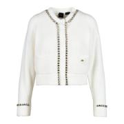 Zachte Gebreide Vest met Elastaan Pinko , White , Dames