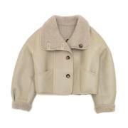 Aimi Omkeerbare Shearling Jas Just Things we Like , Beige , Dames