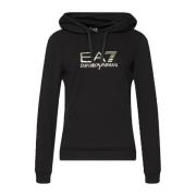 Hoodie Regular Fit Zwart Emporio Armani EA7 , Black , Dames