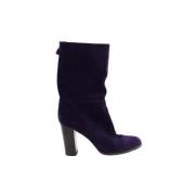 Pre-owned Suede boots Sergio Rossi Pre-owned , Purple , Dames