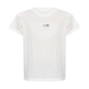 Numeric Cotton Jersey T-shirt MM6 Maison Margiela , White , Dames