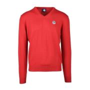 Stijlvolle V-hals gebreide kleding voor mannen North Sails , Red , Her...