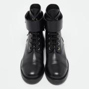 Pre-owned Leather boots Louis Vuitton Vintage , Black , Dames