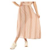 Viscose Rok | Beige met Logo Plaat Armani Exchange , Beige , Dames