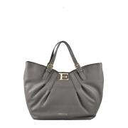 Leren handtas met handtekening stofzak Ermanno Scervino , Gray , Dames