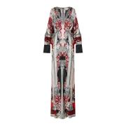 Medusa Plunge Zijden Maxi Jurk Camilla , Multicolor , Dames