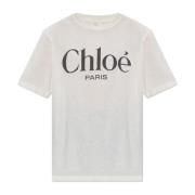 Bedrukt T-shirt Chloé , Beige , Dames