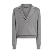 Grijze Wol Logo Trui Dolce & Gabbana , Gray , Heren