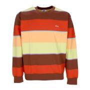 Gestreepte Crewneck Sweatshirt Sepia Multi Obey , Multicolor , Heren