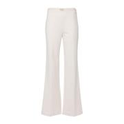 Crème Elastische Broek met Gouden Logo Twinset , Beige , Dames