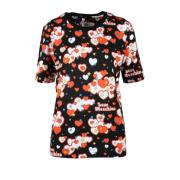 Luxe Zwarte T-Shirt voor Dames Love Moschino , Multicolor , Dames