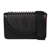 Leren Messenger Tas met Spikes Christian Louboutin , Black , Heren