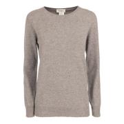 Grijze Wol Kasjmier Crew Neck Sweater Kangra , Gray , Dames