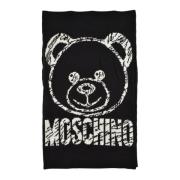 Sjaal in wol en acryl Moschino , Black , Dames