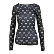 Elegante Gebreide Top met Stretchstof Pinko , Black , Dames