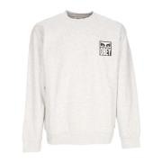 Iconische Eyes Crewneck Fleece Sweatshirt Obey , White , Heren