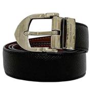 Pre-owned Leather belts Louis Vuitton Vintage , Black , Heren