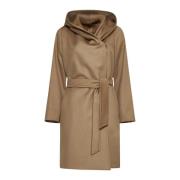 Kameelwollen Jas met Capuchon Max Mara Studio , Brown , Dames