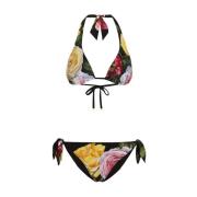 Bikiniset met Pioenrozenprint en Pouch Dolce & Gabbana , Multicolor , ...