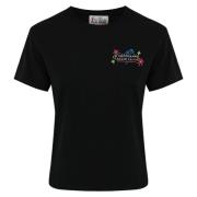 Zwarte katoenen T-shirt met fluorescerend logo MC2 Saint Barth , Black...